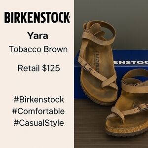 Birkenstock Yara Tobacco Brown Suede Sandals | Retired Style | Women’s 8